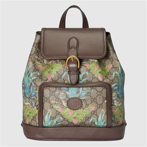 zaino gucci tigre e farfalle|Gucci Bestiary Zaino GG Supreme Tigers Nero/Grigio .